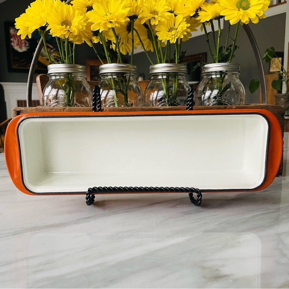 Mario Batali Enameled Cast Iron Loaf Pan•BRAND NEW•Persimmon•Approx.  
11”x4”x2”
